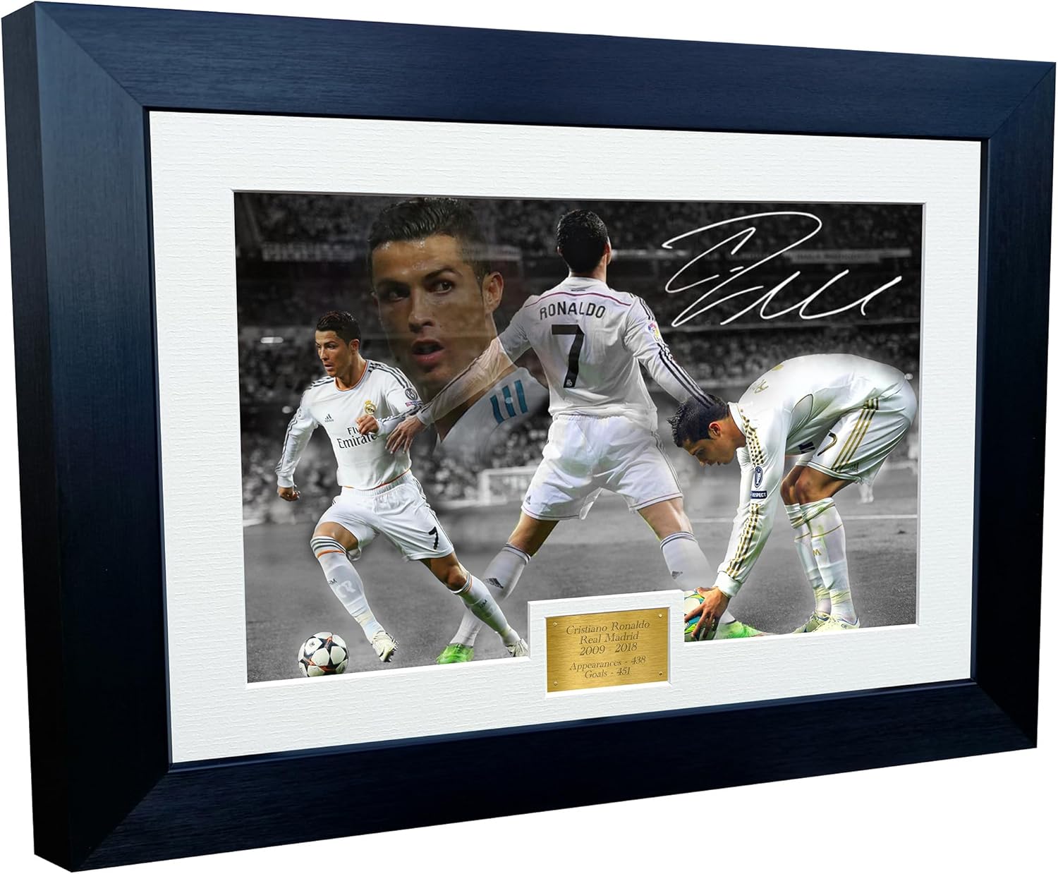 12x8 A4 Christiano Ronaldo"REAL MADRID CELEBRATION" Signed Autographed Photo Photograph Picture Frame Football Soccer Poster Gift