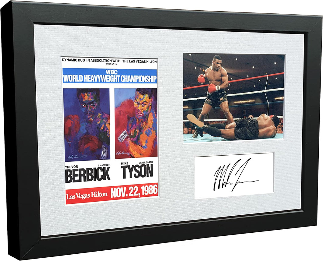 Kitbags & Lockers Mike Tyson vs Trevor Berbick Triple Poster 12x8 A4 Autographed Signed Photo Photograph Picture Frame Boxing Gift 1