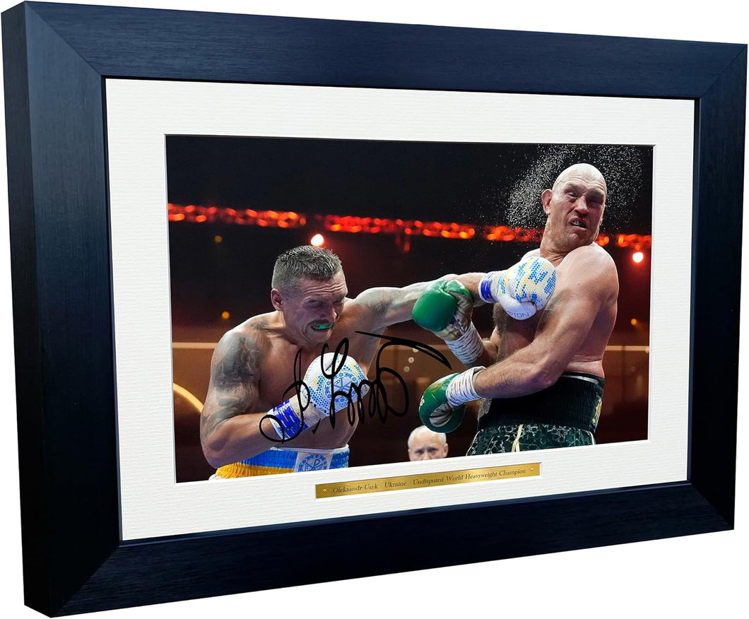 Kitbags & Lockers 12x8 A4 Oleksandr Usyk vs Tyson Fury Undisputed World Heavyweight Champion Autographed Signed Signature Photo Photograph Picture Frame Boxing Poster Gift 3