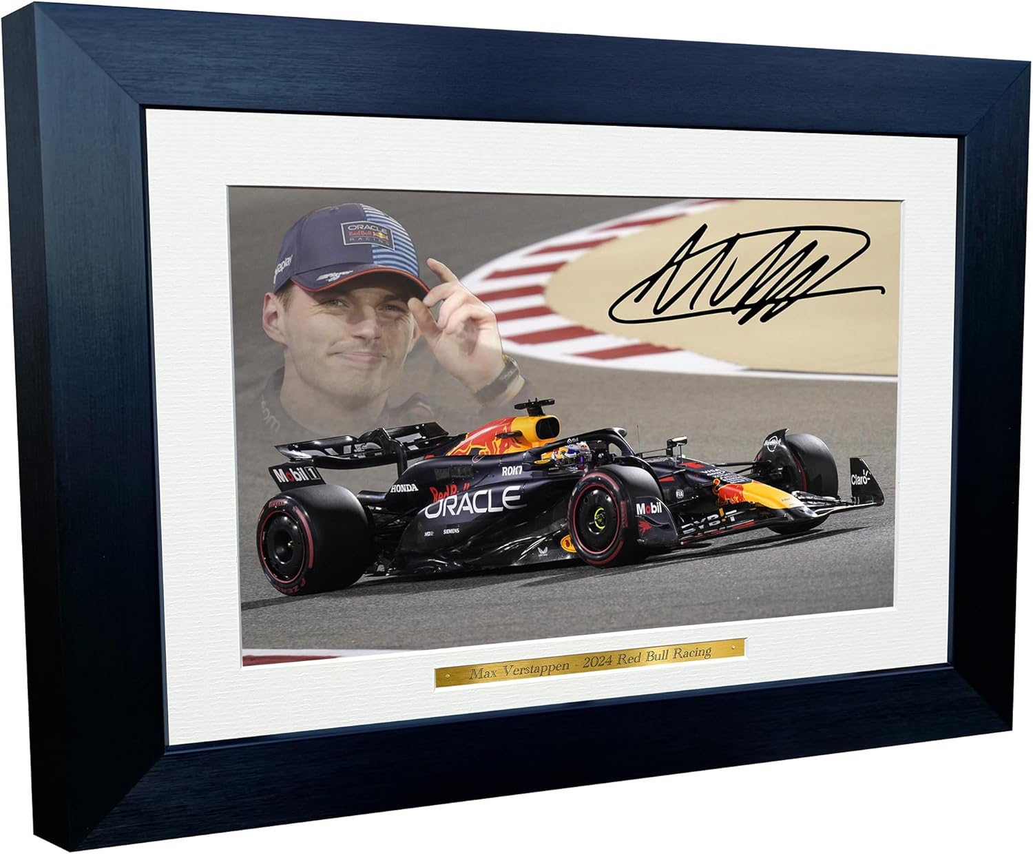 Kitbags & Lockers 12x8 A4 2024 Max Verstappen Red Bull Racing Autographed Signed Photo Photograph Picture Frame Racing Formula 1 F1 Poster Gift