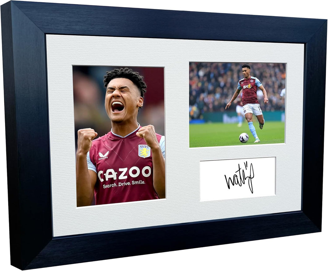 12x8 A4 Signed Ollie Watkins Aston Villa F.C. Autographed Autograph Signed Photograph Photo Picture Frame Football Soccer Poster Gift Triple