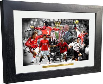 Kitbags & Lockers Large A3+ Print Signed THE ALEX FERGUSON YEARS Celebration -Cantona-Ronaldo-Beckham-Giggs-Rooney-Scholes Autographed Manchester United Photo Frame Photograph Picture Gift