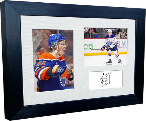 Kitbags & Lockers 12x8 A4 Troy Stecher Edmonton Oilers NHL Autographed Signed Signature Photo Photograph Picture Frame Ice Hockey Poster Gift Triple