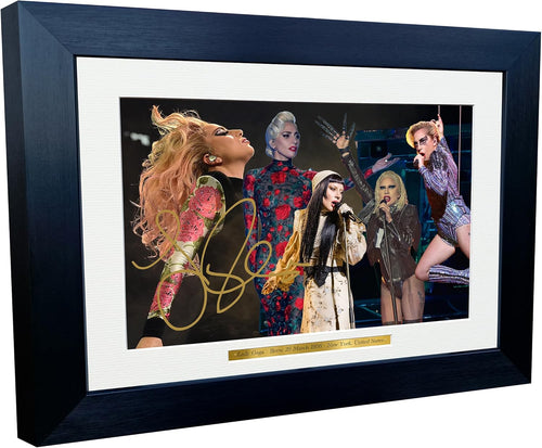 Kitbags & Lockers 12x8 A4 Signed Lady Gaga 2025 Celebration Popstar Pop Autographed Photo Photograph Picture Frame Poster Gift