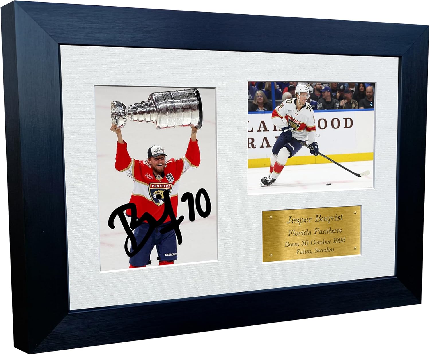 Kitbags & Lockers 12x8 A4 Florida Panthers Jesper Boqvist Stanley Cup Champions 2025 NHL Autograph Signed Signature Photo Photograph Picture Frame Ice Hockey Poster Gift Triple G