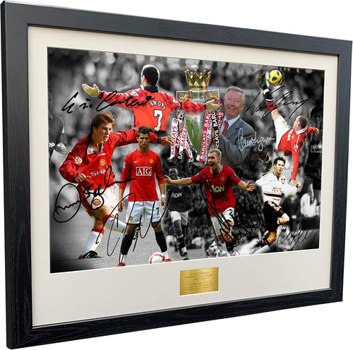 Kitbags & Lockers SUPER A2 SIZE Signed THE ALEX FERGUSON YEARS Celebration -Cantona-Ronaldo-Beckham-Giggs-Rooney-Scholes Autographed Manchester United Photo Frame Photograph Picture Gift