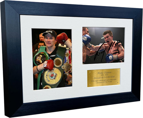 Kitbags & Lockers 12x8 A4 Signed Ricky Hatton Boxing Autographed Photo Photograph Picture Frame Signature Poster Gift Triple G