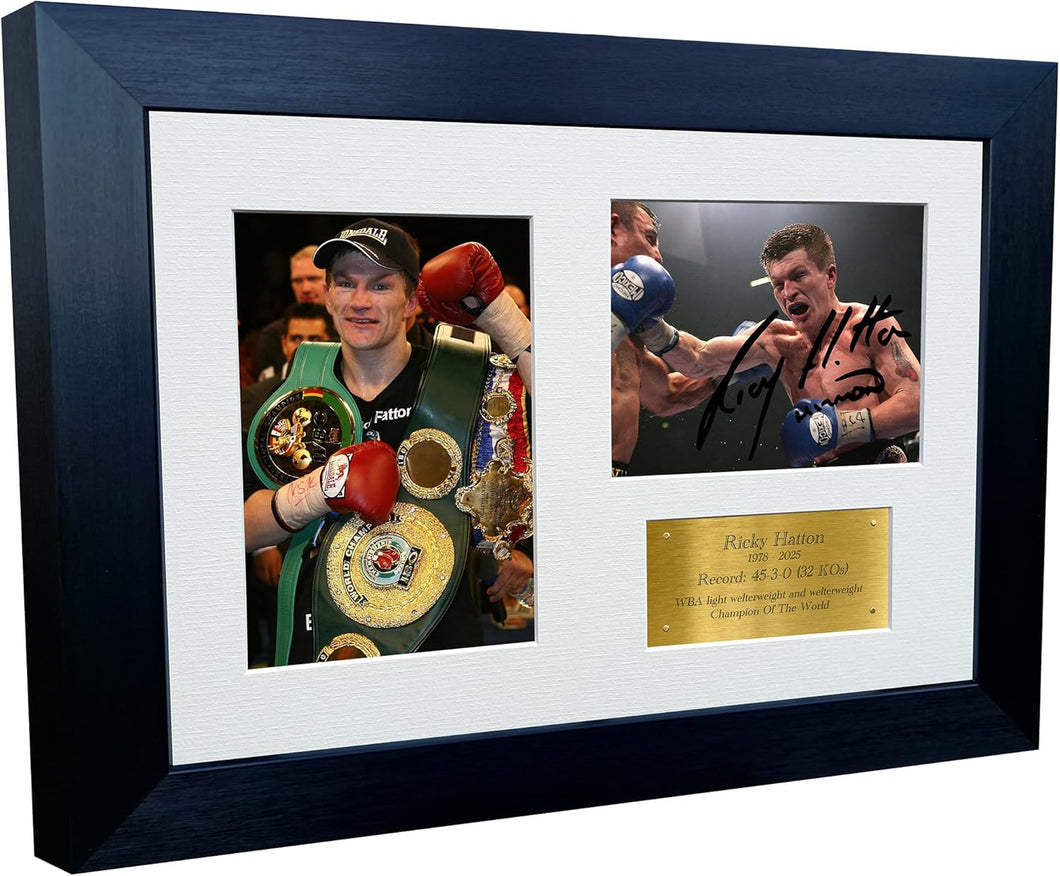 Kitbags & Lockers 12x8 A4 Signed Ricky Hatton Boxing Autographed Photo Photograph Picture Frame Signature Poster Gift Triple G