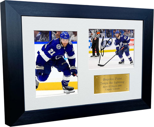 Kitbags & Lockers 12x8 A4 Brayden Point Tampa Bay NHL Autographed Signed Photo Photograph Picture Frame Ice Hockey Poster Gift Triple G