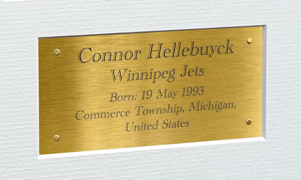 Kitbags & Lockers 12x8 A4 Connor Hellebuyck Winnipeg Jets Goalie Autographed Signed Photo Photograph Picture Frame American Football Poster Gift Triple Gold