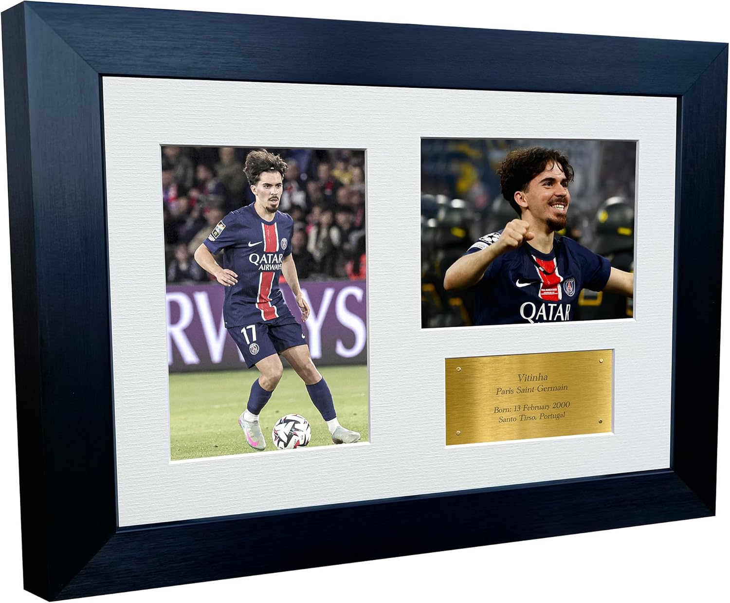 12x8 A4 Signed Vitinha Paris Saint-Germain PSG Autographed Photo Photograph Picture Frame Football Soccer Gift Triple G 2
