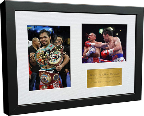 Kitbags & Lockers Manny Pacquiao 12x8 A4 Autographed Signed Photo Photograph Picture Frame Boxing Gift Poster Gold
