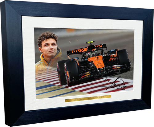 Kitbags & Lockers 12x8 A4 Lando Norris Grand Prix 2025 McLaren MCL39 Car Autographed Signed Signature Photo Photograph Picture Frame Racing Formula 1 F1 Poster Gift 6