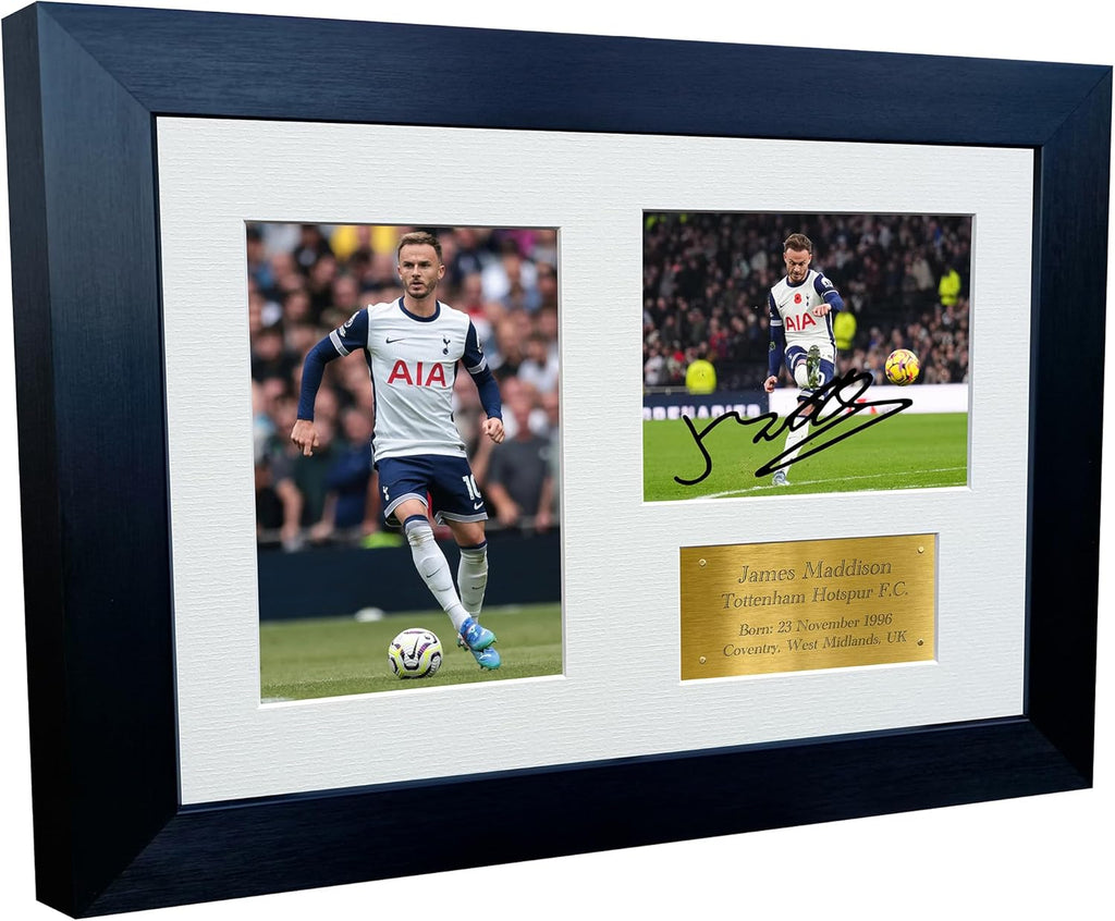 12x8 A4 Signed James Maddison Tottenham Hotspur Spurs Autographed Autograph Signed Signature Photograph Photo Picture Frame Football Soccer Poster Gift Triple G