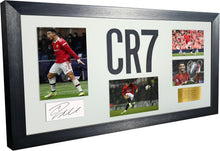 Load image into Gallery viewer, Large Cristiano Ronaldo Manchester United Utd Celebration With Precision Cut CR7 Logo Signed Autographed Signature Photograph Photo Picture Frame Football Soccer Poster Gift White Mount
