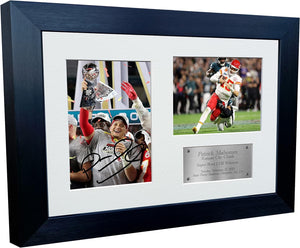 Kitbags & Lockers 12x8 A4 Patrick Mahomes Kansas City Chiefs American Football NFL Autographed Signed Photo Photograph Picture Frame Poster Gift Silver