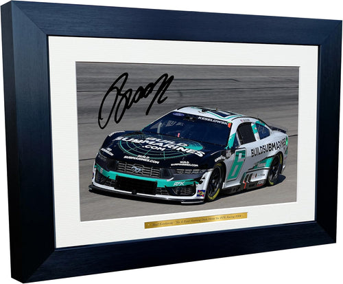 Kitbags & Lockers 12x8 A4 Brad Keselowski 2024 NASCAR Cup Series No. 6 Ford Mustang Dark Horse for RFK Racing Signed Autographed Signature Photo Photograph Picture Frame Poster Celebration Gift 2