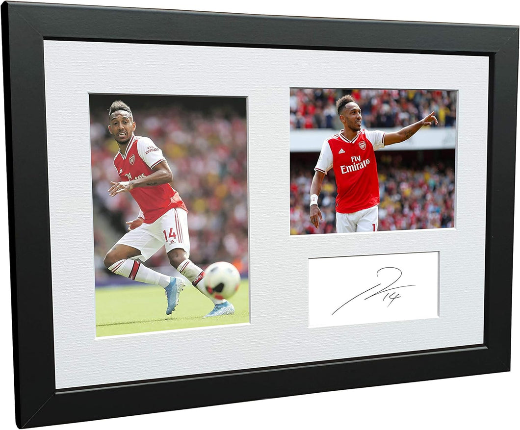 12x8 A4 Signed Pierre-Emerick Aubameyang Arsenal FC Autographed Photo Photograph Picture Frame Football Soccer Poster Gift