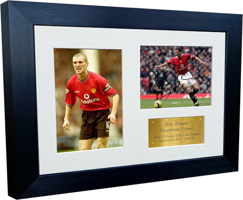 12x8 Signed Roy Keane Manchester United Photo Photograph Picture Frame Football Soccer Poster Gift G