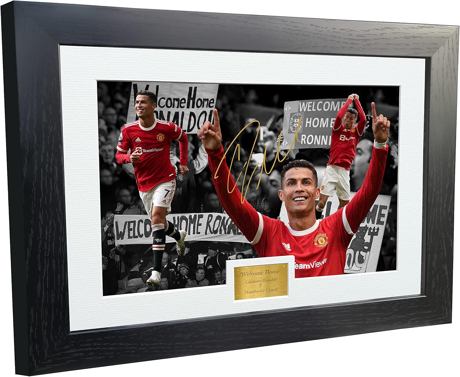 Kitbags & Lockers 12x8 A4 'WELCOME HOME' Cristiano Ronaldo Manchester United Signed Autograph Photo Photograph Picture Frame Poster Gift