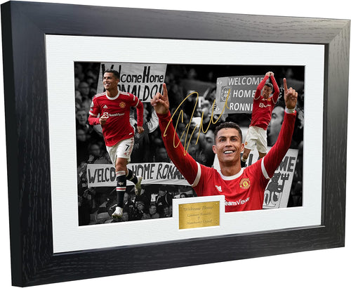 Kitbags & Lockers 12x8 A4 'WELCOME HOME' Cristiano Ronaldo Manchester United Signed Autograph Photo Photograph Picture Frame Poster Gift