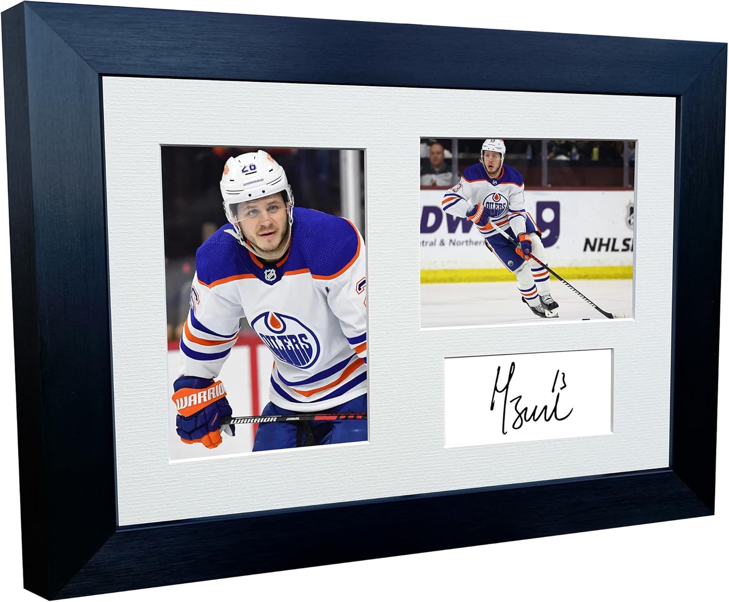 Kitbags & Lockers 12x8 A4 Mattias Janmark Edmonton Oilers NHL Autographed Signed Signature Photo Photograph Picture Frame Ice Hockey Poster Gift Triple