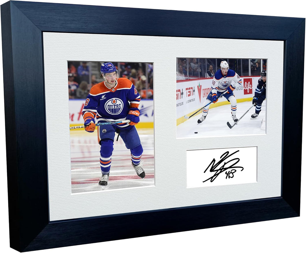 Kitbags & Lockers 12x8 A4 Noah Philp Edmonton Oilers NHL Autographed Signed Signature Photo Photograph Picture Frame Ice Hockey Poster Gift Triple