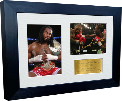 Kitbags & Lockers 12x8 A4 Signed Lennox Lewis The Lion Boxing Autographed Photo Photograph Picture Frame Signature Poster Gift Triple Gold