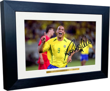 Load image into Gallery viewer, 12x8 A4 Signed Ronaldo Nazário Brazil Autographed Autograph Signed Signature Photograph Photo Picture Frame Football Soccer Poster Gift
