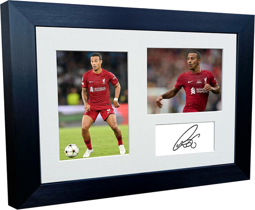 2022/23 Thiago Alcântara Liverpool Triple Autographed Signed 12x8 A4 Photo Photograph Picture Frame Football Soccer Poster Gift