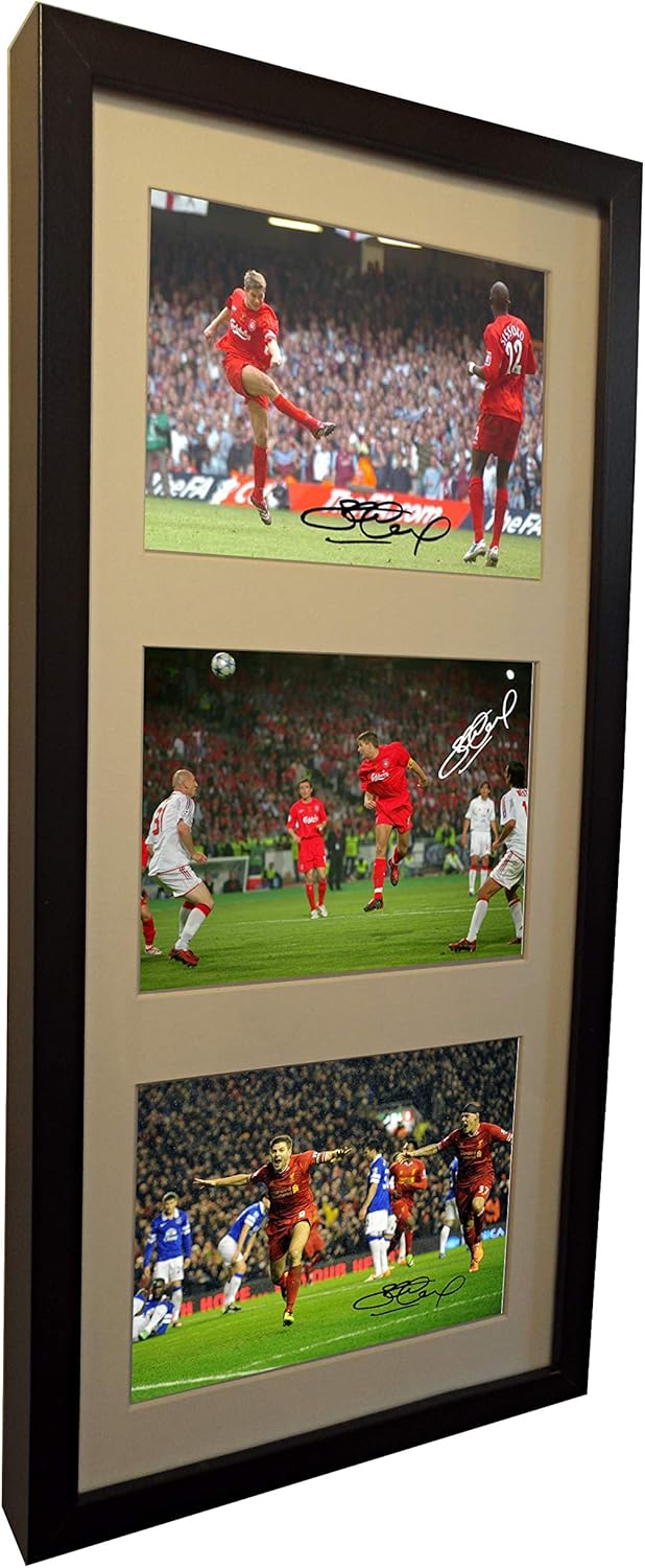Kitbags & Lockers Signed Autograph Steven Gerrard Liverpool European Istanbul FA Cup Everton Goal Photo Picture