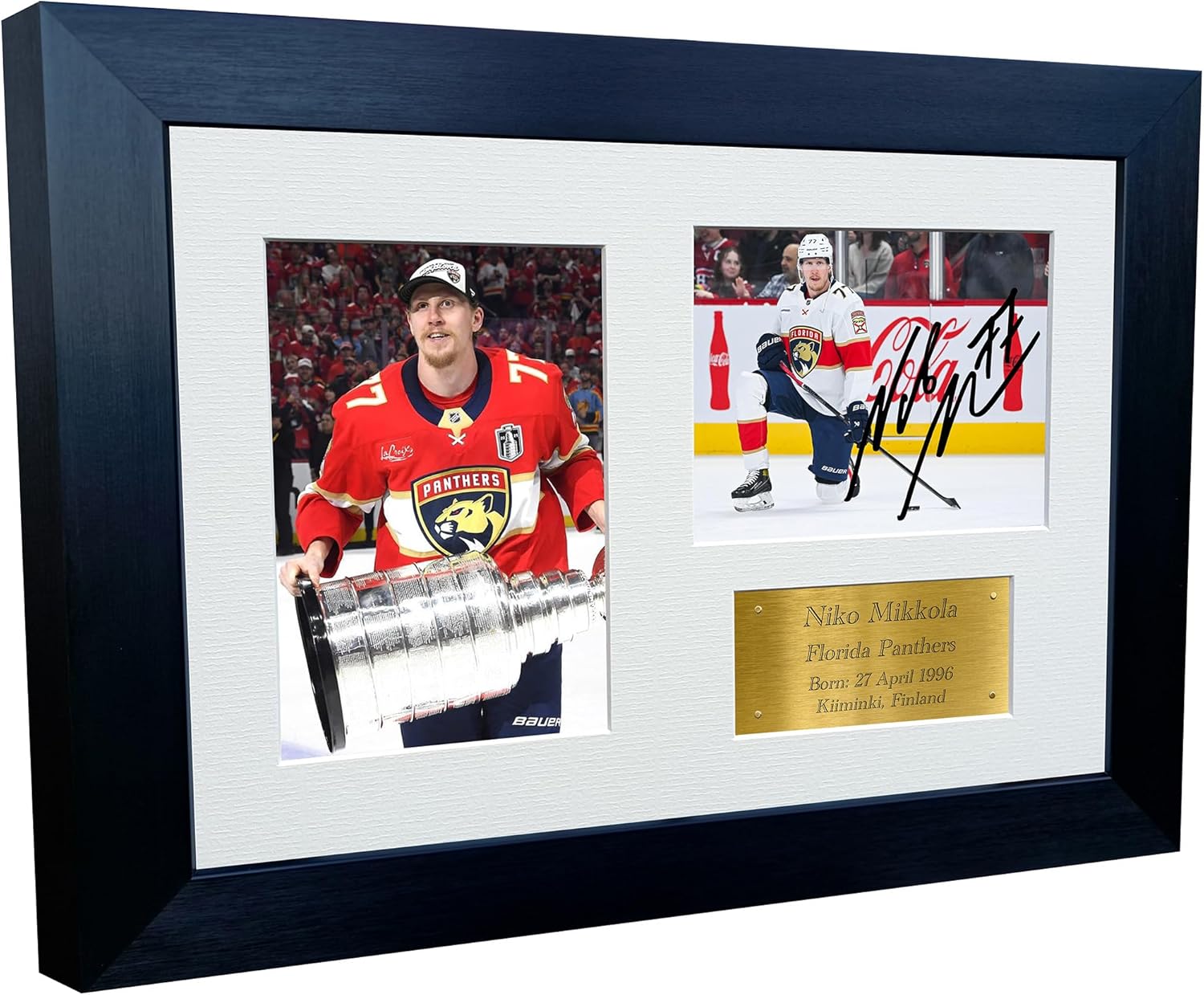 Kitbags & Lockers 12x8 A4 Florida Panthers Niko Mikkola Stanley Cup Champions 2025 NHL Autograph Signed Signature Photo Photograph Picture Frame Ice Hockey Poster Gift Triple G