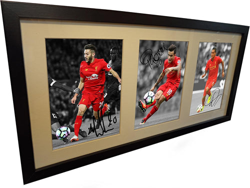 Kitbags & Lockers 2016/17 Black Signed Liverpool Adam Lallana Phillippe Coutinho Firmino Autographed Photo Picture Frame