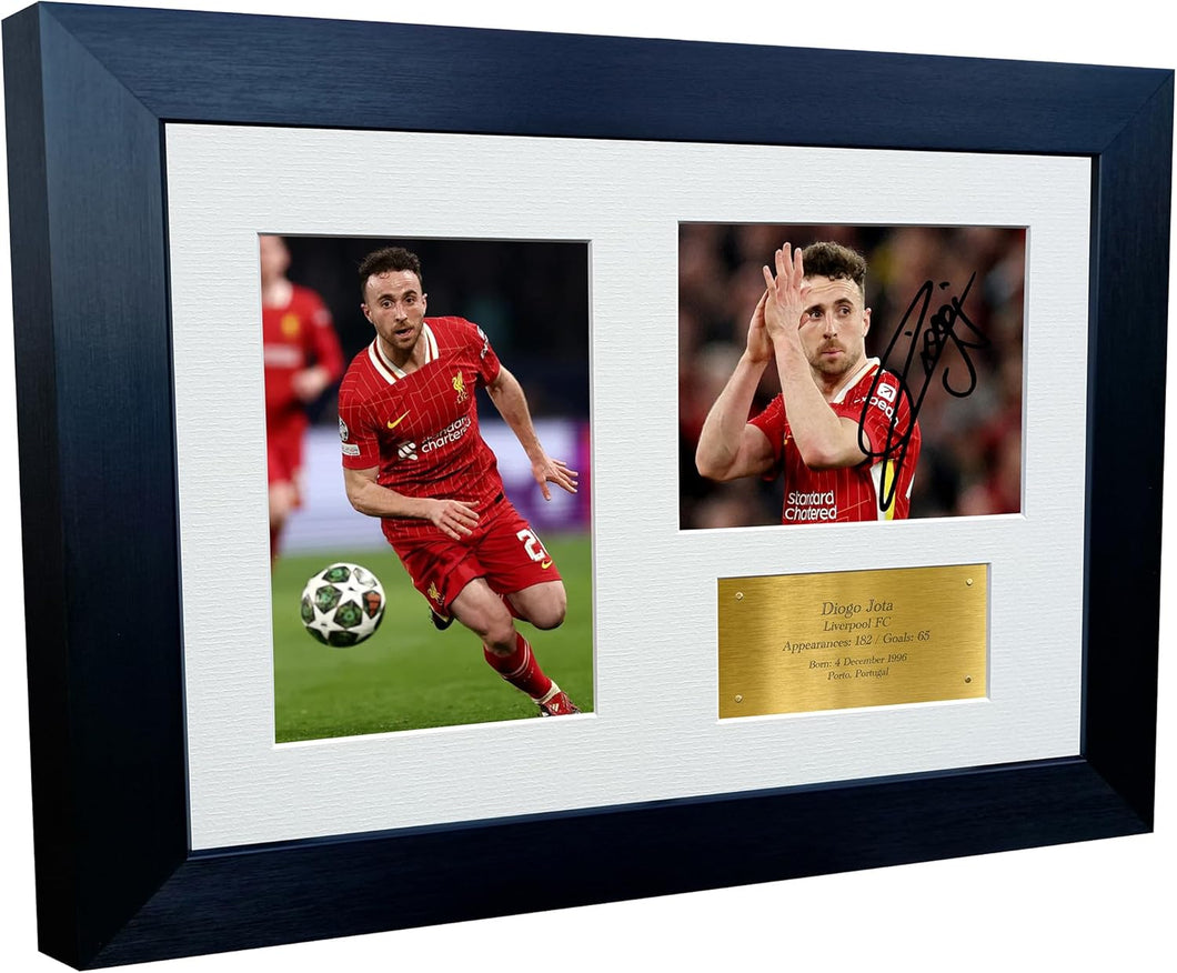 12x8 A4 Liverpool Signed Diogo Jota Autographed Photo Photograph Picture Frame Football Soccer Poster Gift Triple G 2