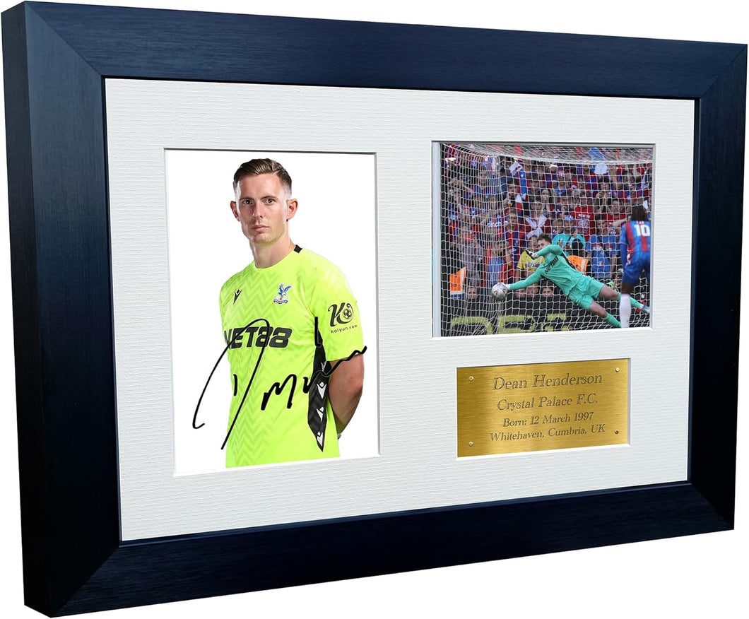 12x8 A4 Signed Dean Henderson Crystal Palace FC FA Cup Winners 2025 Autographed Autograph Signature Picture Frame Photograph Photo Poster Football Soccer Gift Triple Gold