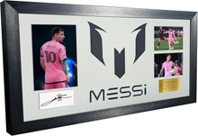 Load image into Gallery viewer, Large Season 2024/25 Lionel Messi Celebration With Precision Cut Logo Inter Miami CF Signed Autographed Signed Signature Photograph Picture Frame Football Soccer Poster Gift White Mount