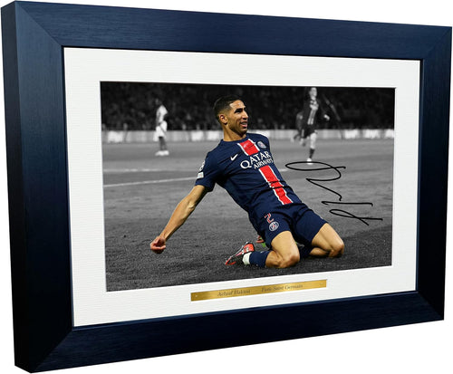 12x8 A4 Signed Achraf Hakimi Celebration Paris Saint-Germain PSG Autographed Photo Photograph Picture Frame Football Soccer Gift 3