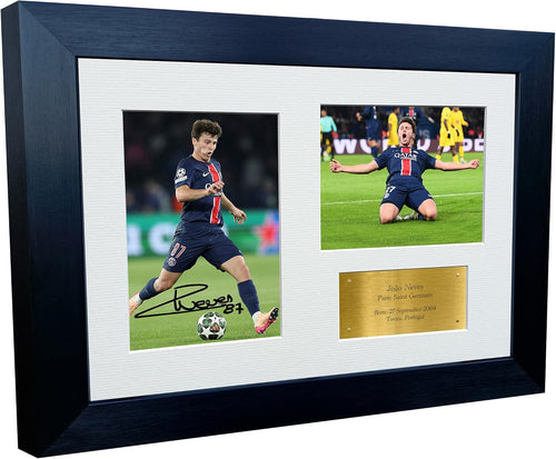 12x8 A4 Signed João Joao Neves Paris Saint-Germain PSG Autographed Photo Photograph Picture Frame Football Soccer Gift Triple G 2