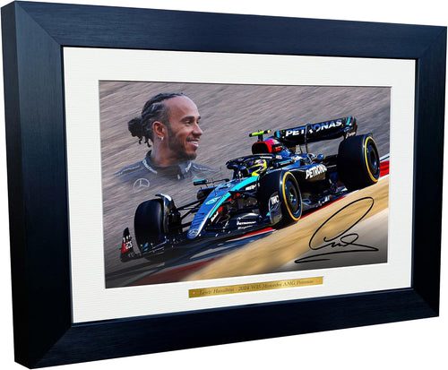 Kitbags & Lockers 12x8 A4 2024 Lewis Hamilton Mercedes AMG Petronas F1 Team Autographed Signed Photo Photograph Picture Frame Racing Formula 1 F1 Poster Gift