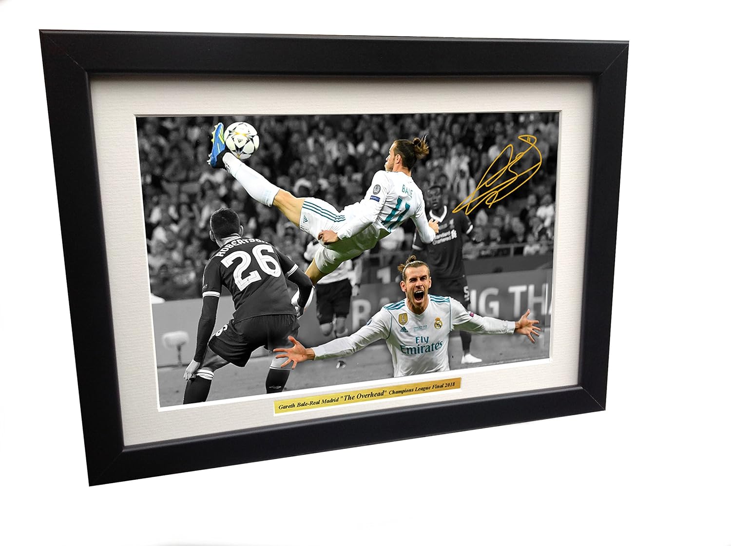 Kitbags & Lockers Gareth Bale 12x8 A4 Signed The Overhead Goal -Champions League Final 2018 - Real Madrid 3 vs Liverpool 1" - Autographed Photo Photograph Picture Frame Gift