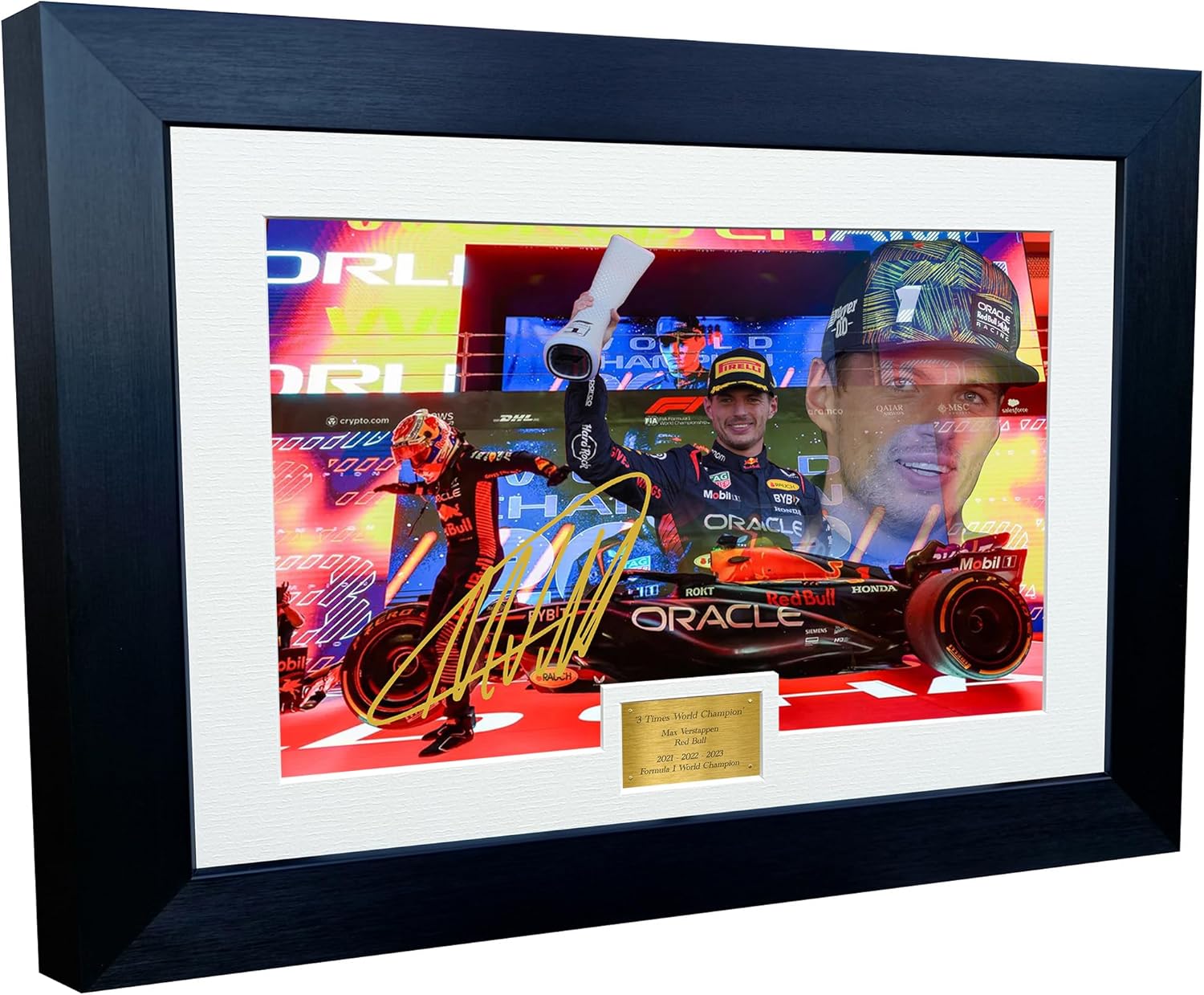 Kitbags & Lockers 12x8 A4 Max Verstappen 3 Times World Champion Winner Red Bull Autographed Signed Photo Photograph Picture Frame Racing Formula 1 F1 Poster Gift