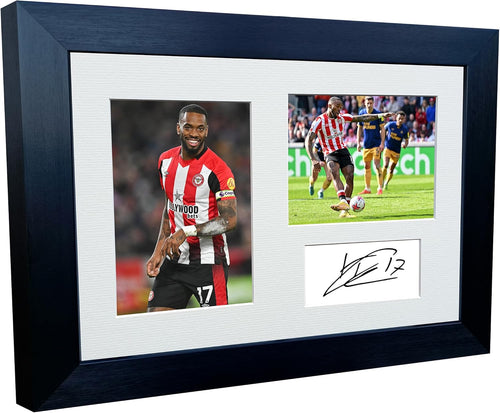 12x8 A4 Signed Ivan Toney Brentford Autographed Autograph Signed Signature Photograph Photo Picture Frame Football Soccer Poster Gift Triple