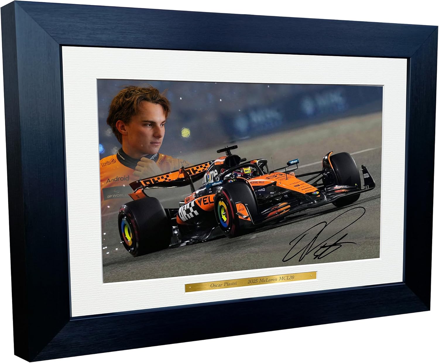 Kitbags & Lockers 12x8 A4 Oscar Piastri Grand Prix 2025 McLaren MCL39 Car Autographed Signed Signature Photo Photograph Picture Frame Racing Formula 1 F1 Poster Gift 4