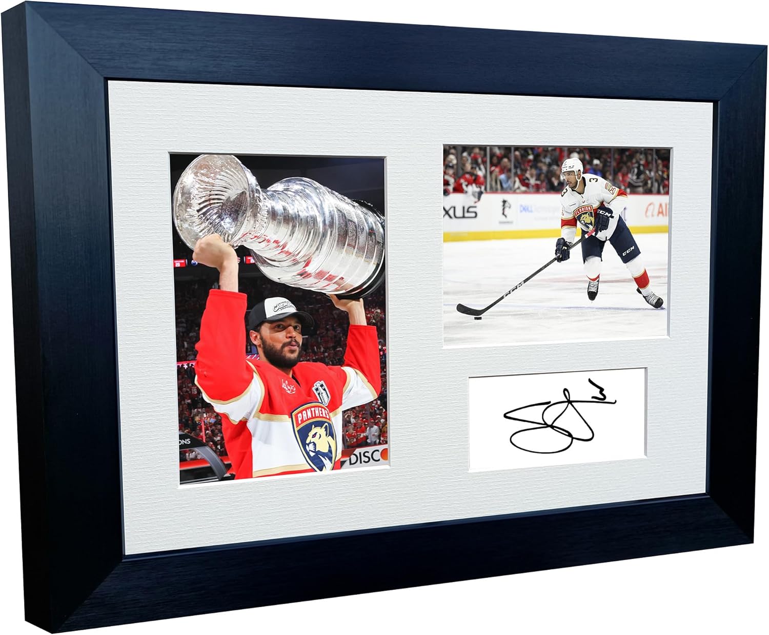 Kitbags & Lockers 12x8 A4 Florida Panthers Seth Jones Stanley Cup Champions 2025 NHL Autograph Signed Signature Photo Photograph Picture Frame Ice Hockey Poster Gift Triple
