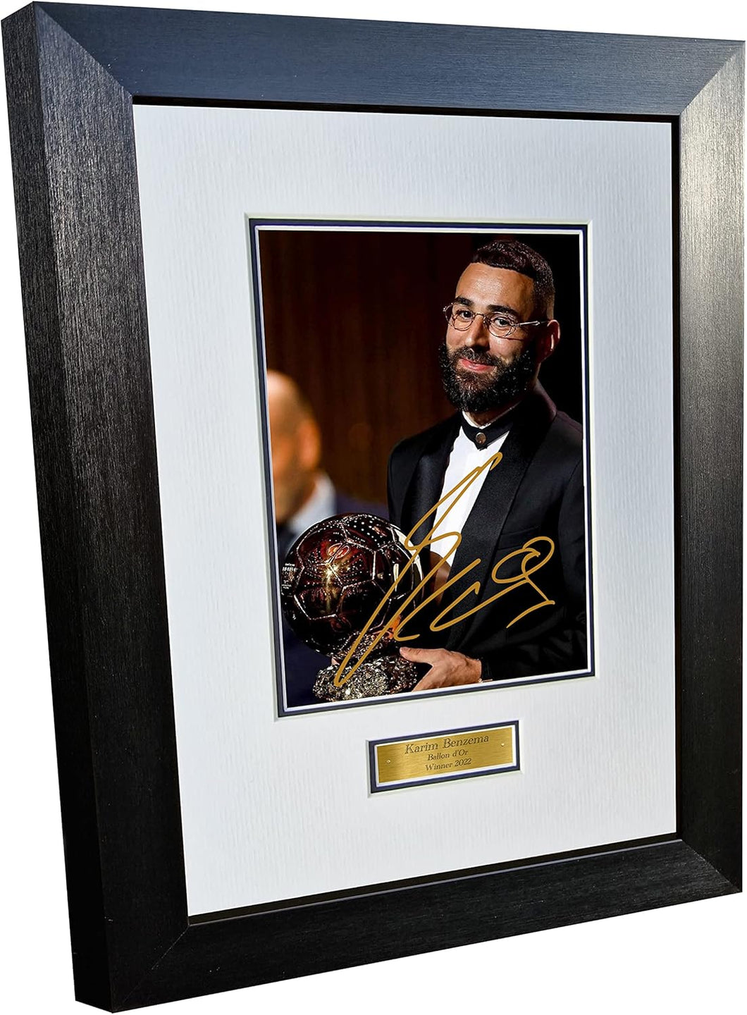 Karim Benzema Tribute Ballon d'Or Winner 2022 Real Madrid Autographed Signed 12x8 A4 Photo Photograph Picture Frame Football Soccer Poster Gift G