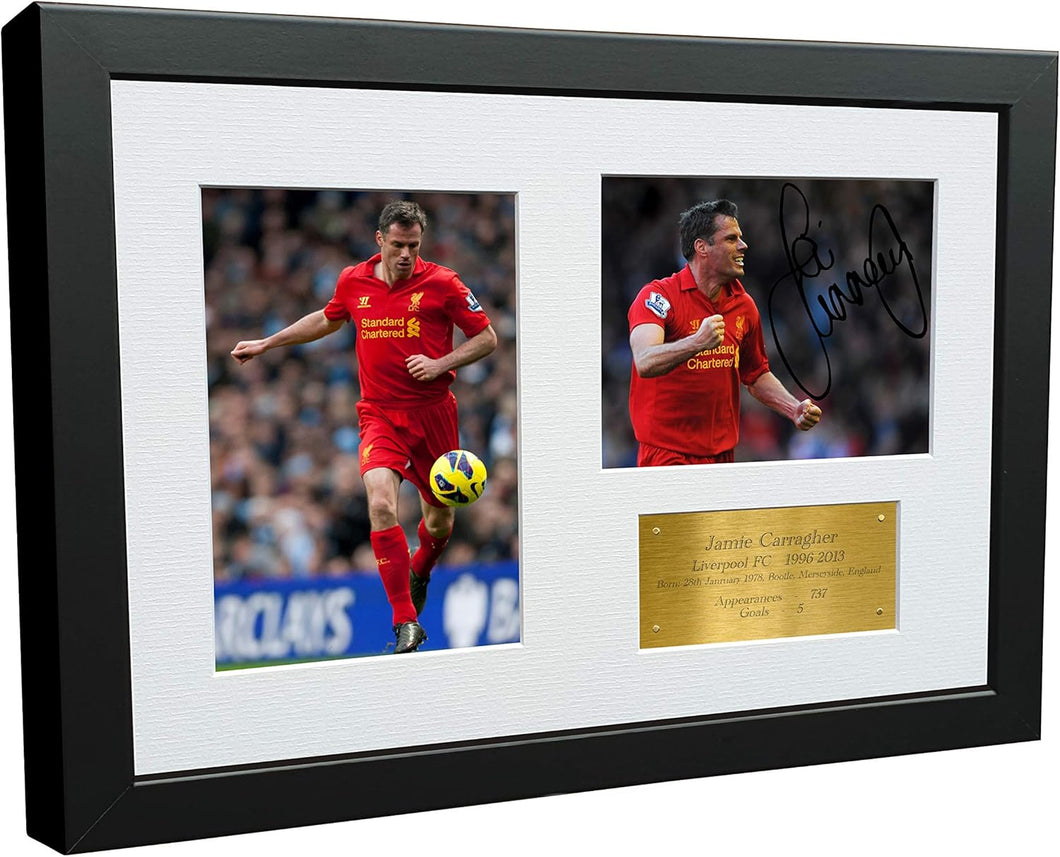 Kitbags & Lockers Jamie Carragher 12x8 A4 Liverpool Autographed Signed Photo Photograph Picture Frame Soccer Gift Poster Gold