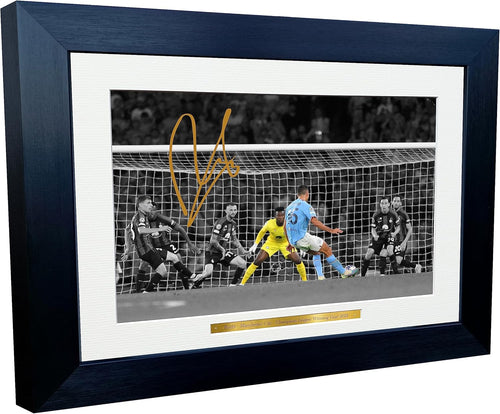 12x8 A4 Rodri Rodrigo Hernández Cascante Manchester City Champions League Winning Goal 2023 Autographed Signed Photo Photograph Picture Frame Football Soccer Poster Gift