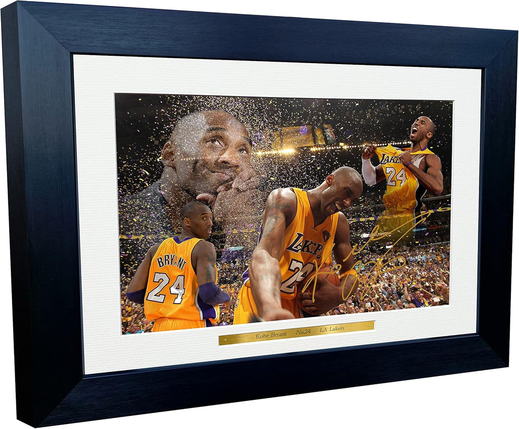 12x8 A4 Kobe Bryant LA Lakers Celebration Tribute Los Angeles Autographed Signed Photo Photograph Picture Frame Basketball Poster Gift