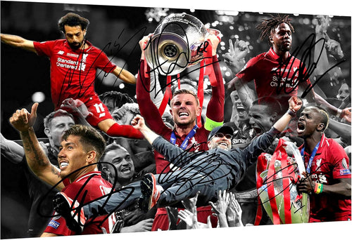 Kitbags & Lockers Super 36' x 24' Size Poster 2019 CHAMPIONS LEAGUE CELEBRATION Signed Liverpool Henderson-Klopp-Salah-Mane-Firmino-Origi Autographed Photo Photograph Picture Soccer Gift