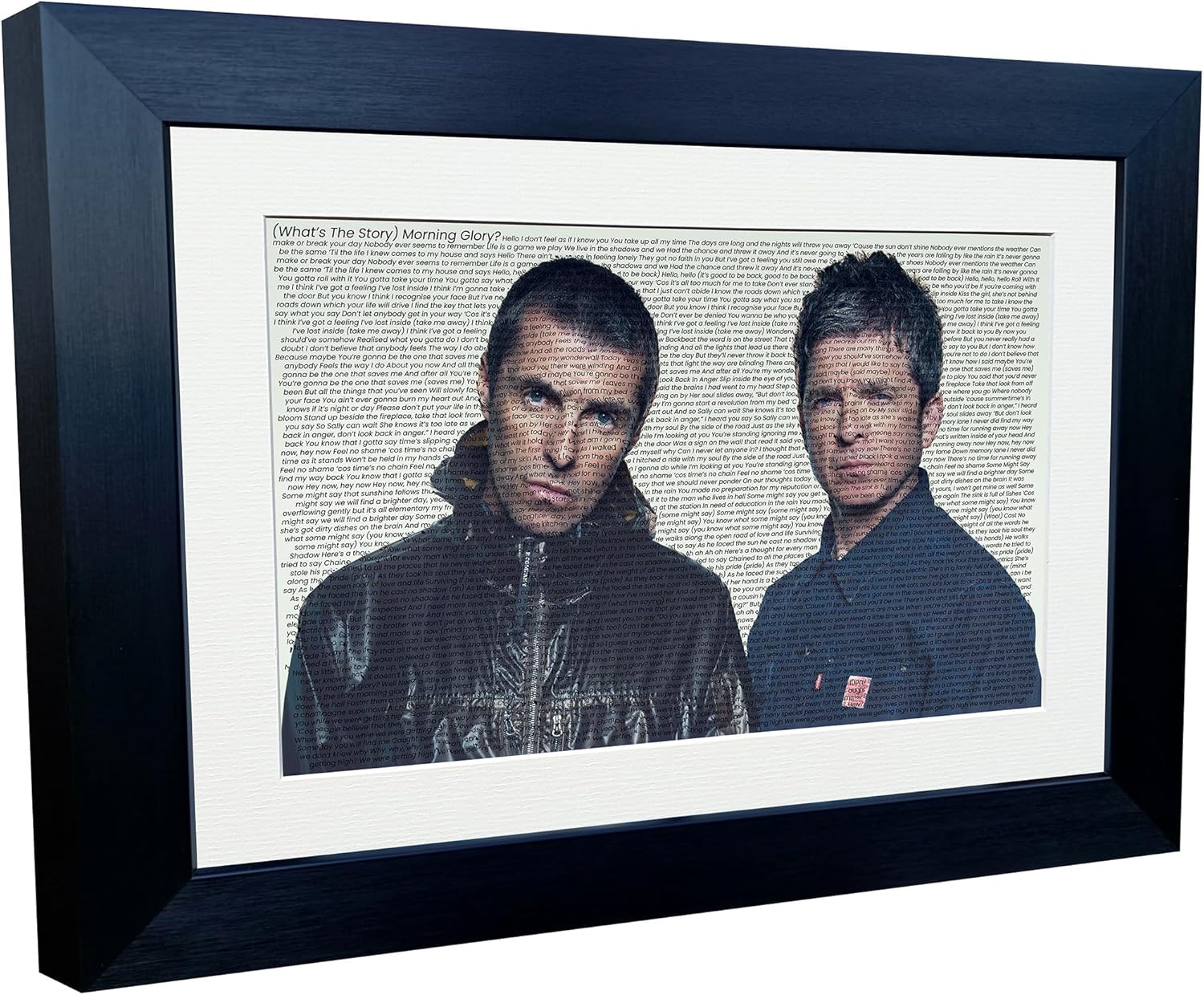 A3+ A4 FULL ALBUM SONG LYRICS Oasis Definitely Maybe (Whats The Story) Morning Glory Display Liam Noel Gallagher Indie Music Photograph Picture Frame Gift Art (A4, (Whats The Story) Morning Glory?)